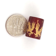 Load image into Gallery viewer, AAA Red Carnelian Hand-Carved Barrel Bead (12x16mm)