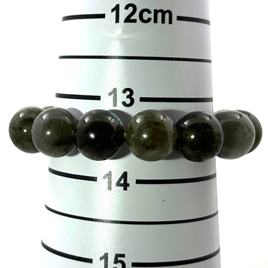12mm Labradorite Gemstone Beads Stretchy Bracelet