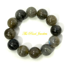 Load image into Gallery viewer, 14mm Labradorite Gemstone Beads Stretchy Bracelet