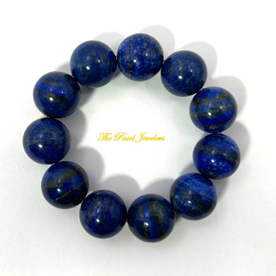 17mm Lapis Lazuli Gemstone Stretch Bracelet
