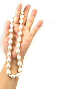 Baroque Pearl Necklace with CZ Magnet Clasp – 17" to 19" Options