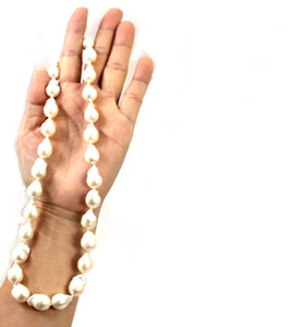 Baroque Pearl Necklace with CZ Magnet Clasp – 17" to 19" Options