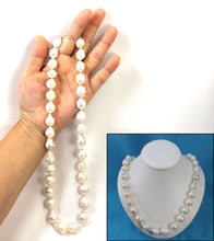 Load image into Gallery viewer, Large White Baroque Pearl Necklace with 15mm Spring Ring Clasp – 22”