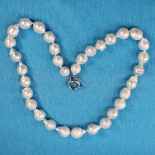 Load image into Gallery viewer, Large White Baroque Pearl Necklace with 15mm Spring Ring Clasp – 22”