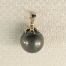 Load image into Gallery viewer, Black Tahitian Pearl &amp; Diamond Star-Bale in 14k Yellow Gold