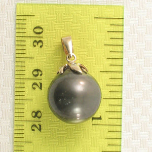 Black Tahitian Pearl & Diamond Star-Bale in 14k Yellow Gold