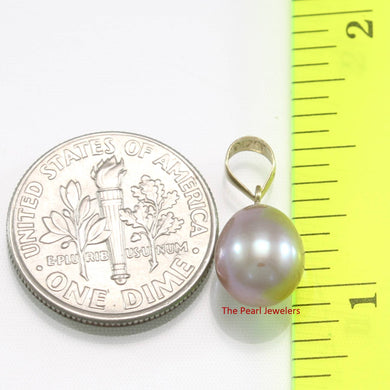 AAA Lavender Freshwater Pearl Pendant – 14k Yellow Gold Cable Chain