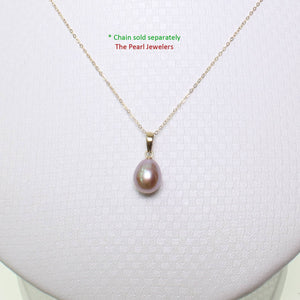 AAA Lavender Freshwater Pearl Pendant – 14k Yellow Gold Cable Chain