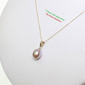 AAA Lavender Freshwater Pearl Pendant – 14k Yellow Gold Cable Chain