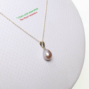 AAA Lavender Freshwater Pearl Pendant – 14k Yellow Gold Cable Chain