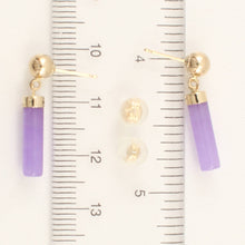 Load image into Gallery viewer, 14K Yellow Gold Ball Dangle Lavender Jade Earrings