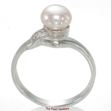 Solid Sterling Silver .925 Lavender-Pink Freshwater Pearl & Cubic Zirconia Accent Ring