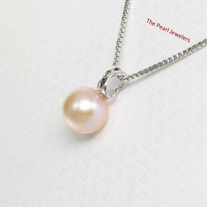 Lavender Pearl Pendant – 14k White Gold with Diamond Bail