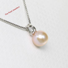 Load image into Gallery viewer, Lavender Pearl Pendant – 14k White Gold with Diamond Bail