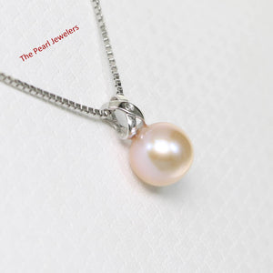 Lavender Pearl Pendant – 14k White Gold with Diamond Bail