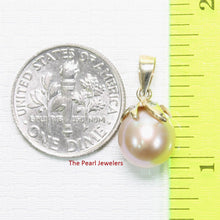 Load image into Gallery viewer, Lavender Pearl Pendant – 14k Yellow Gold Claw Bail with Diamonds