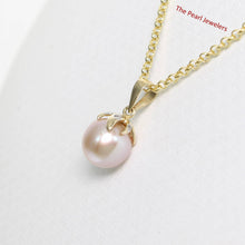 Load image into Gallery viewer, Lavender Pearl Pendant – 14k Yellow Gold Claw Bail with Diamonds