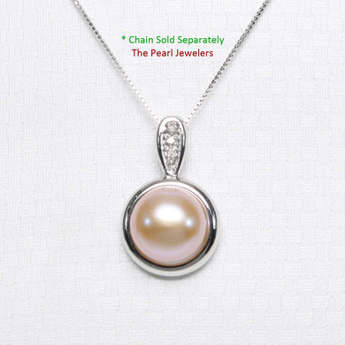 Lavender Pearl Enhancer – 14k White Gold + Diamonds