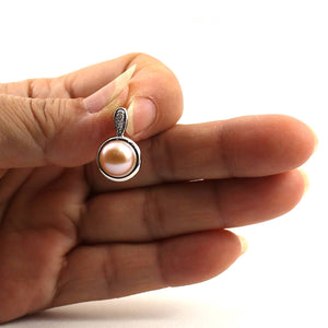 Lavender Pearl Enhancer – 14k White Gold + Diamonds