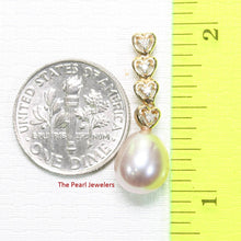 Load image into Gallery viewer, Lavender Pearl Pendant – 14k Yellow Gold with Diamond Heart Bail