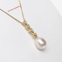 Load image into Gallery viewer, Lavender Pearl Pendant – 14k Yellow Gold with Diamond Heart Bail