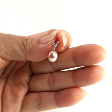 Load image into Gallery viewer, Lavender Pink Pearl Pendant – 14k White Gold + Diamond + Chain Options
