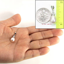 Load image into Gallery viewer, Lavender Pearl Pendant – 14k White Gold + Diamonds
