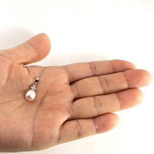Load image into Gallery viewer, Lavender Pearl Pendant – 14k White Gold + Diamonds
