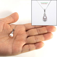 Load image into Gallery viewer, Lavender Pearl Pendant – 14k White Gold + Diamonds