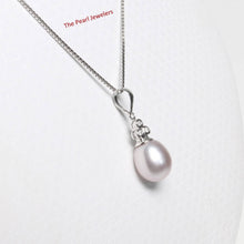 Load image into Gallery viewer, Lavender Pearl Pendant – 14k White Gold + Diamonds