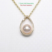Load image into Gallery viewer, Lavender Pearl Raindrop Pendant with Diamond – 14k Yellow Gold