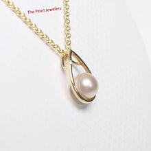 Load image into Gallery viewer, Lavender Pearl Raindrop Pendant with Diamond – 14k Yellow Gold