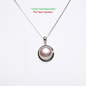 Lavender Pearl Pendant – 14k White Gold Encircles Design