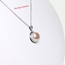 Load image into Gallery viewer, Lavender Pearl Pendant – 14k White Gold Encircles Design