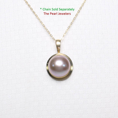 Lavender Pearl Pendant – 14k Yellow Gold Encircles Design