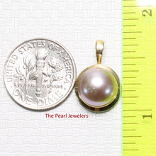 Load image into Gallery viewer, Lavender Pearl Pendant – 14k Yellow Gold Encircles Design