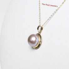 Load image into Gallery viewer, Lavender Pearl Pendant – 14k Yellow Gold Encircles Design