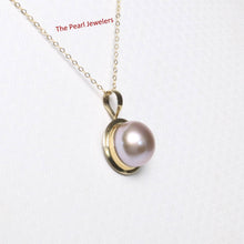Load image into Gallery viewer, Lavender Pearl Pendant – 14k Yellow Gold Encircles Design