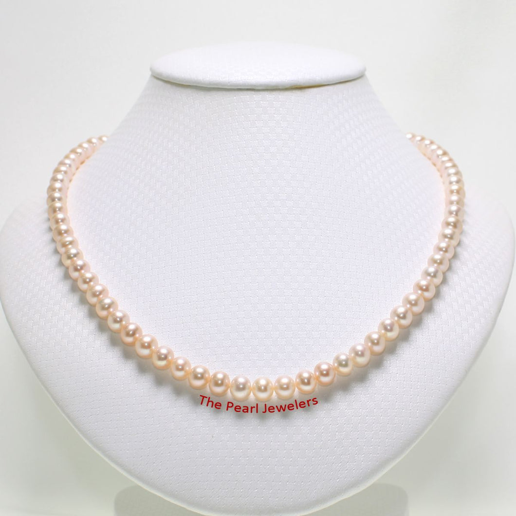 Peach Freshwater Cultured Pearl Necklace with Gold-Filled Clasp