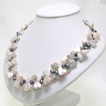 Load image into Gallery viewer, Heart Coin &amp; Rice Pearl Necklace with Sterling Silver Toggle Clasp