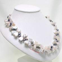 Load image into Gallery viewer, Heart Coin &amp; Rice Pearl Necklace with Sterling Silver Toggle Clasp