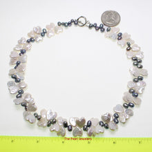 Load image into Gallery viewer, Heart Coin &amp; Rice Pearl Necklace with Sterling Silver Toggle Clasp