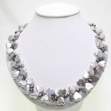 Load image into Gallery viewer, Heart Coin &amp; Rice Pearl Necklace with Sterling Silver Toggle Clasp