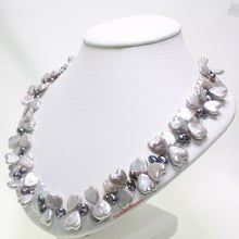 Load image into Gallery viewer, Heart Coin &amp; Rice Pearl Necklace with Sterling Silver Toggle Clasp
