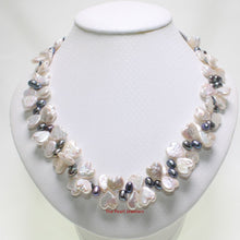 Load image into Gallery viewer, Heart Coin &amp; Rice Pearl Necklace with Sterling Silver Toggle Clasp