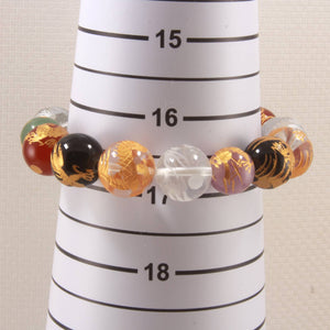 12–14mm Rainbow Gemstone Dragon Beads Bracelet