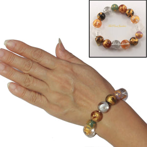 12–14mm Rainbow Gemstone Dragon Beads Bracelet
