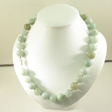 Load image into Gallery viewer, Mixed Green Jadeite Round Bead Necklace – 14K Gold Clasp