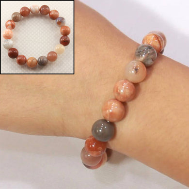 10mm Multi-Color Agate Round Beads Bracelet