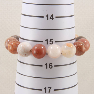 12mm Multi-Color Agate Round Beads Bracelet
